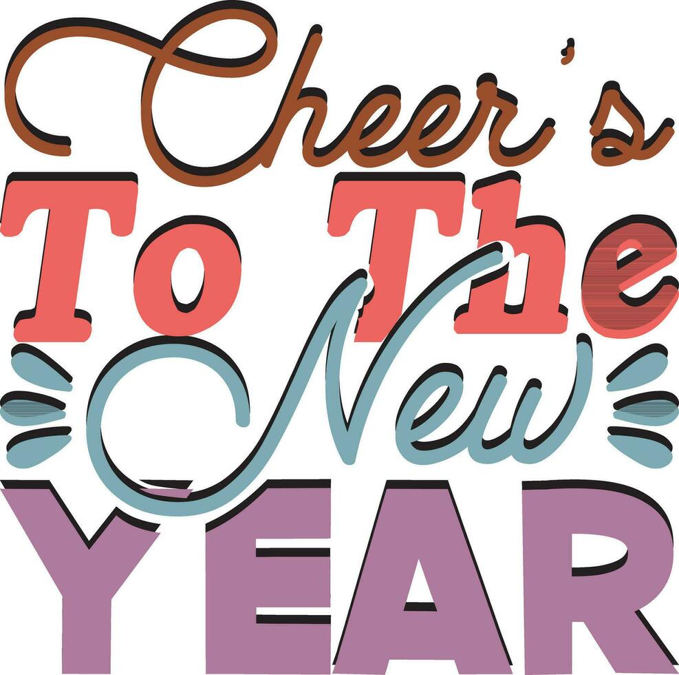 New year t-shirt design vector