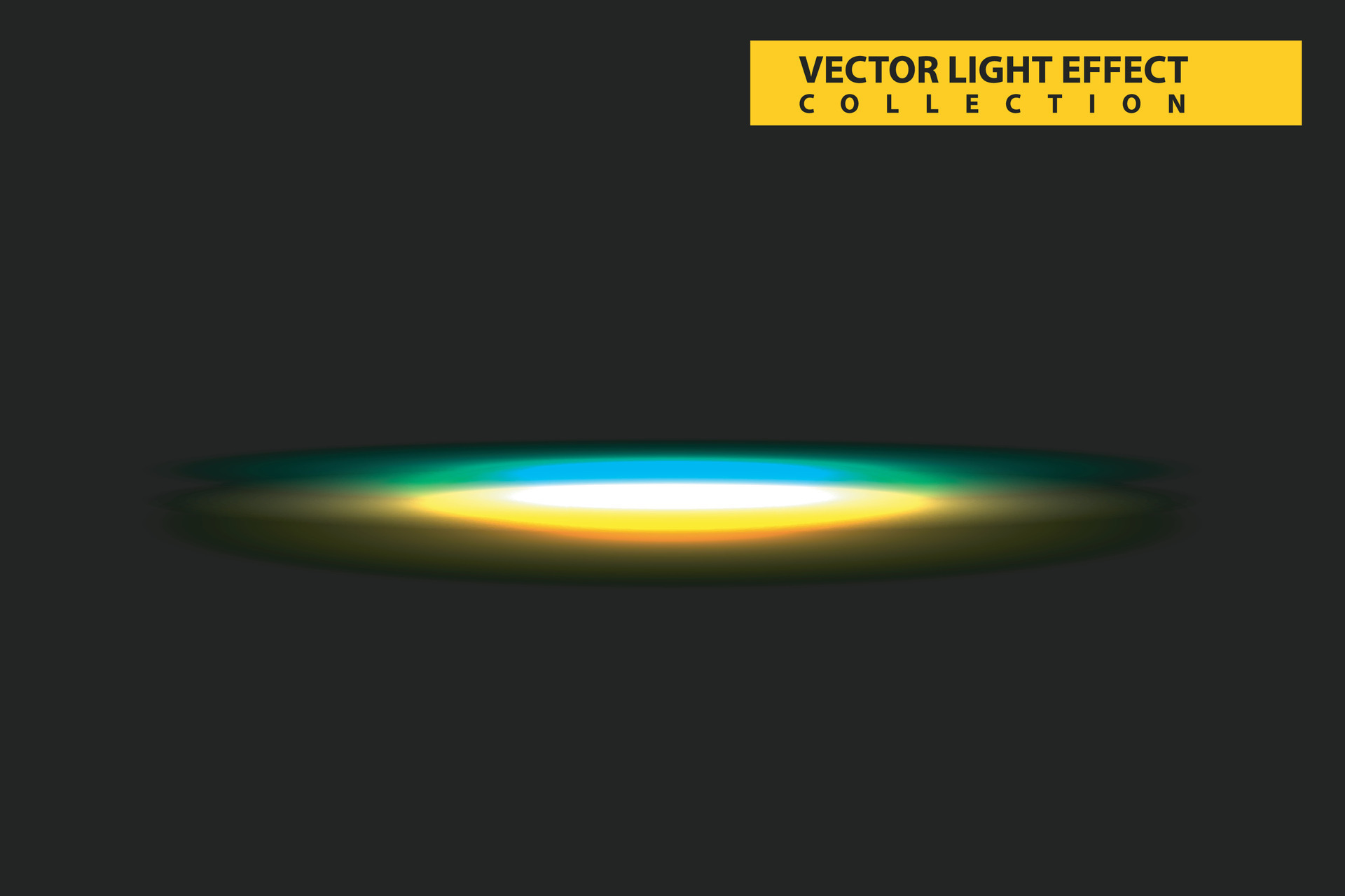 Flash light on black background. Vector glow sparkle effect. Abstract