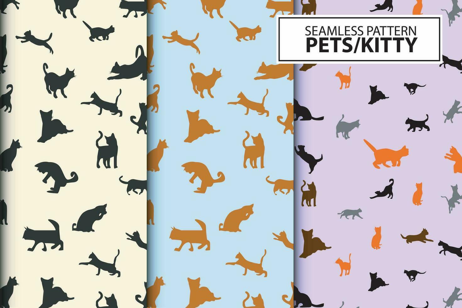 Seamless pattern of cute adorable kitten cat isolated in soft pastel color suitable for paper or background, wall and home decoration vector