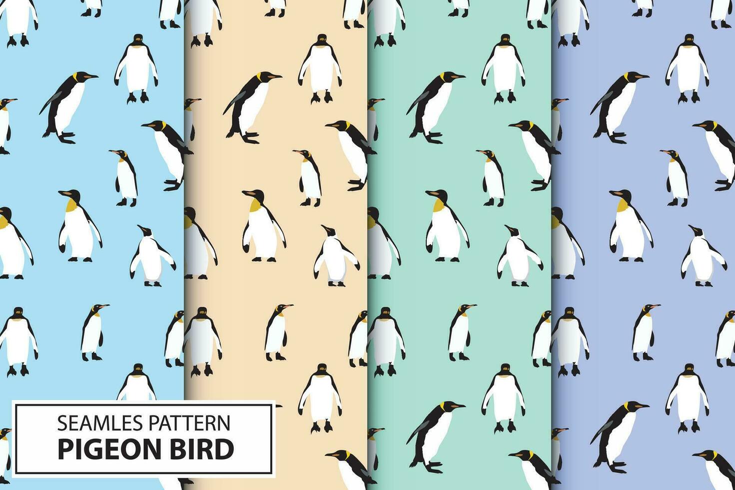 linda pingüino caja de cartón colección linda sin costura modelo vector aislado en suave color adecuado para papel, pared decoración y textil industria