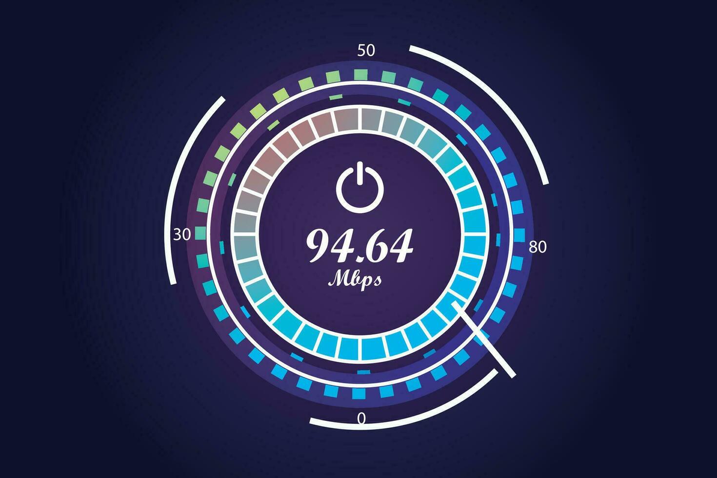 Vector illustration of internet speed test suitable for visualizing technology to test internet speed