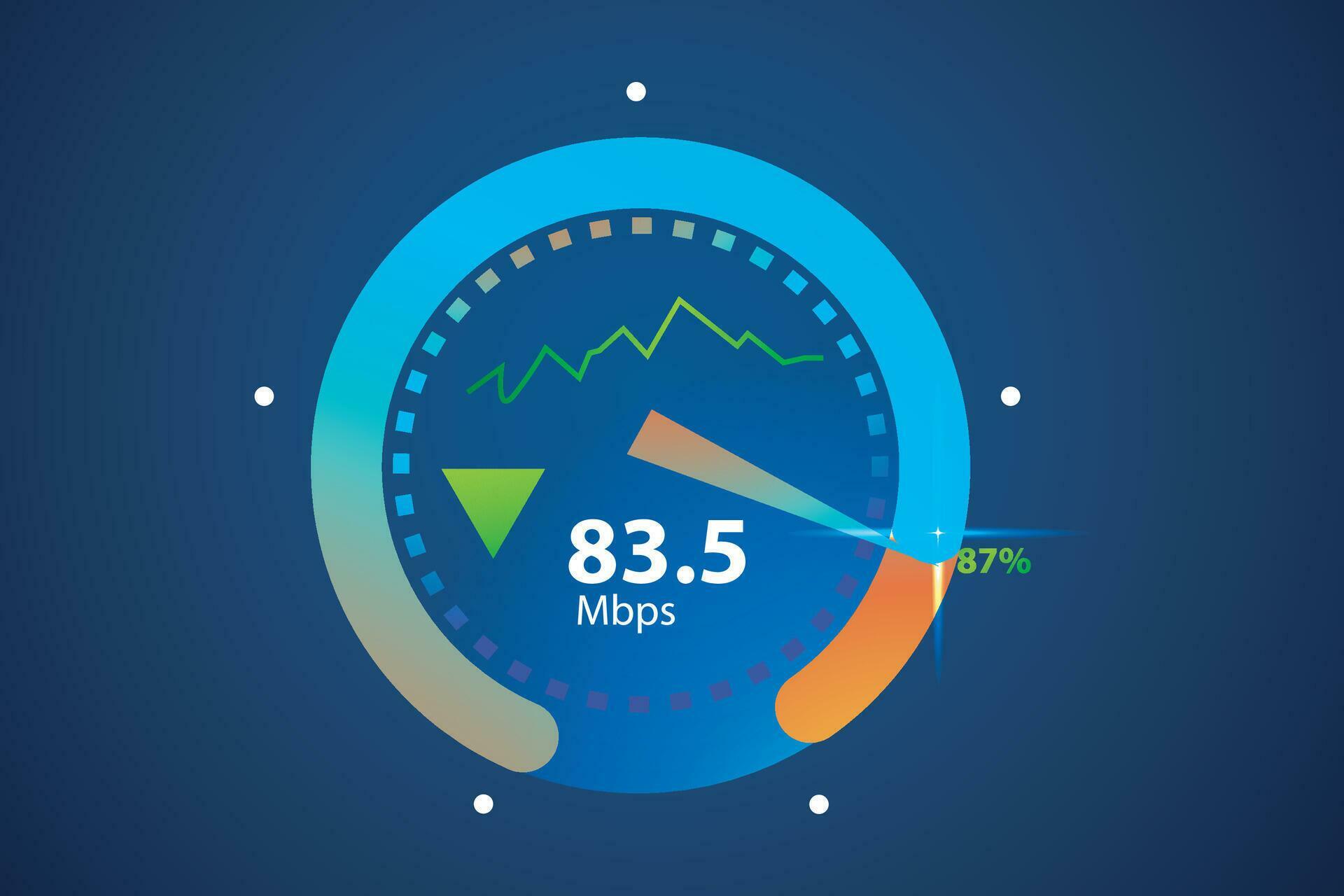 Vector illustration of speed test suitable for visualizing