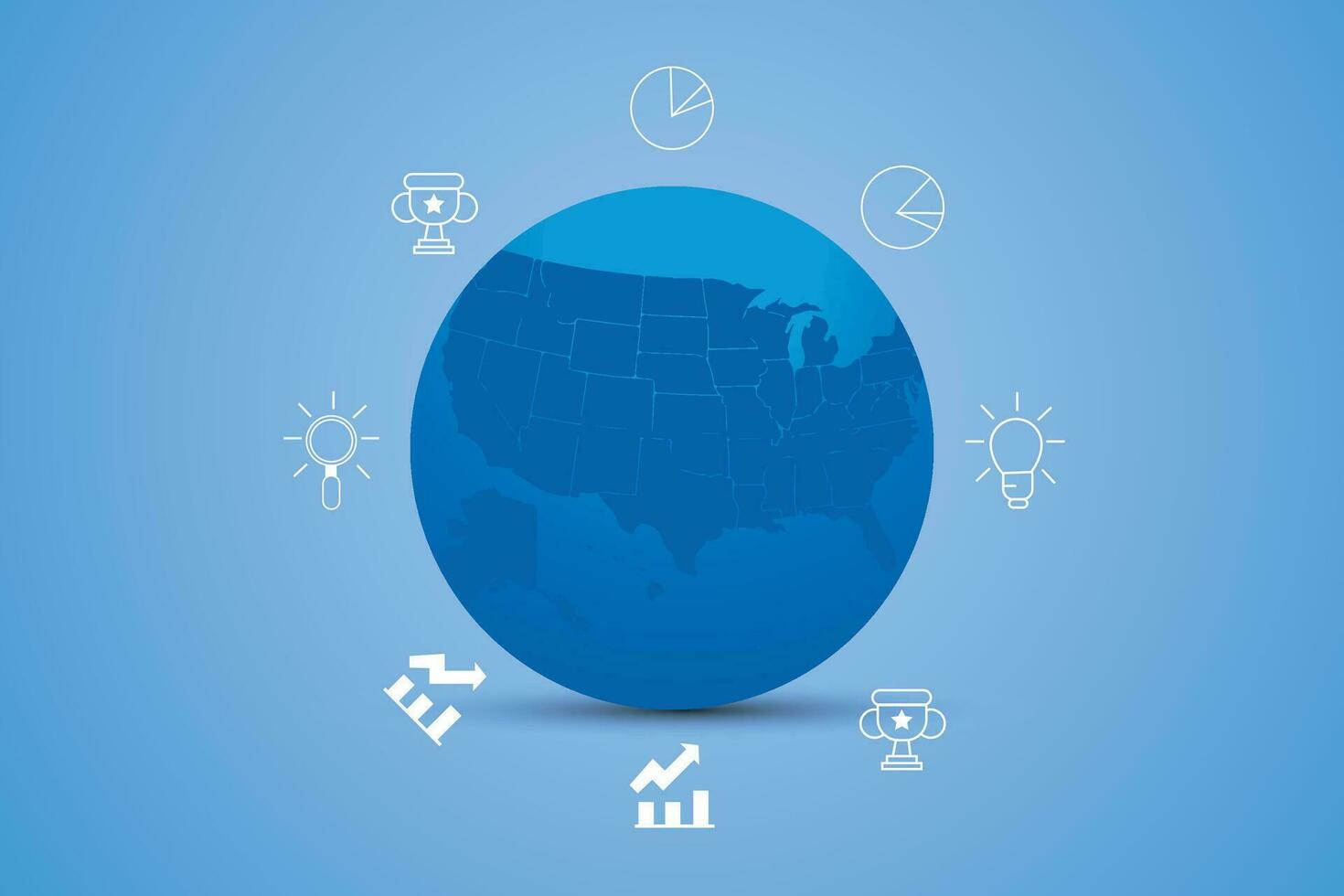 vector ilustración mapa de el unido estados región