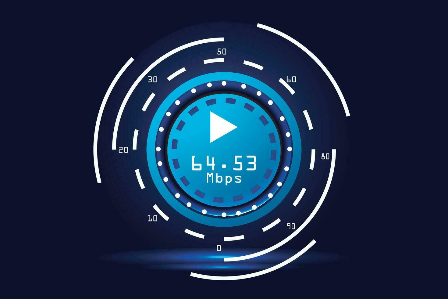 Vector illustration of internet speed test suitable for visualizing technology to test internet speed