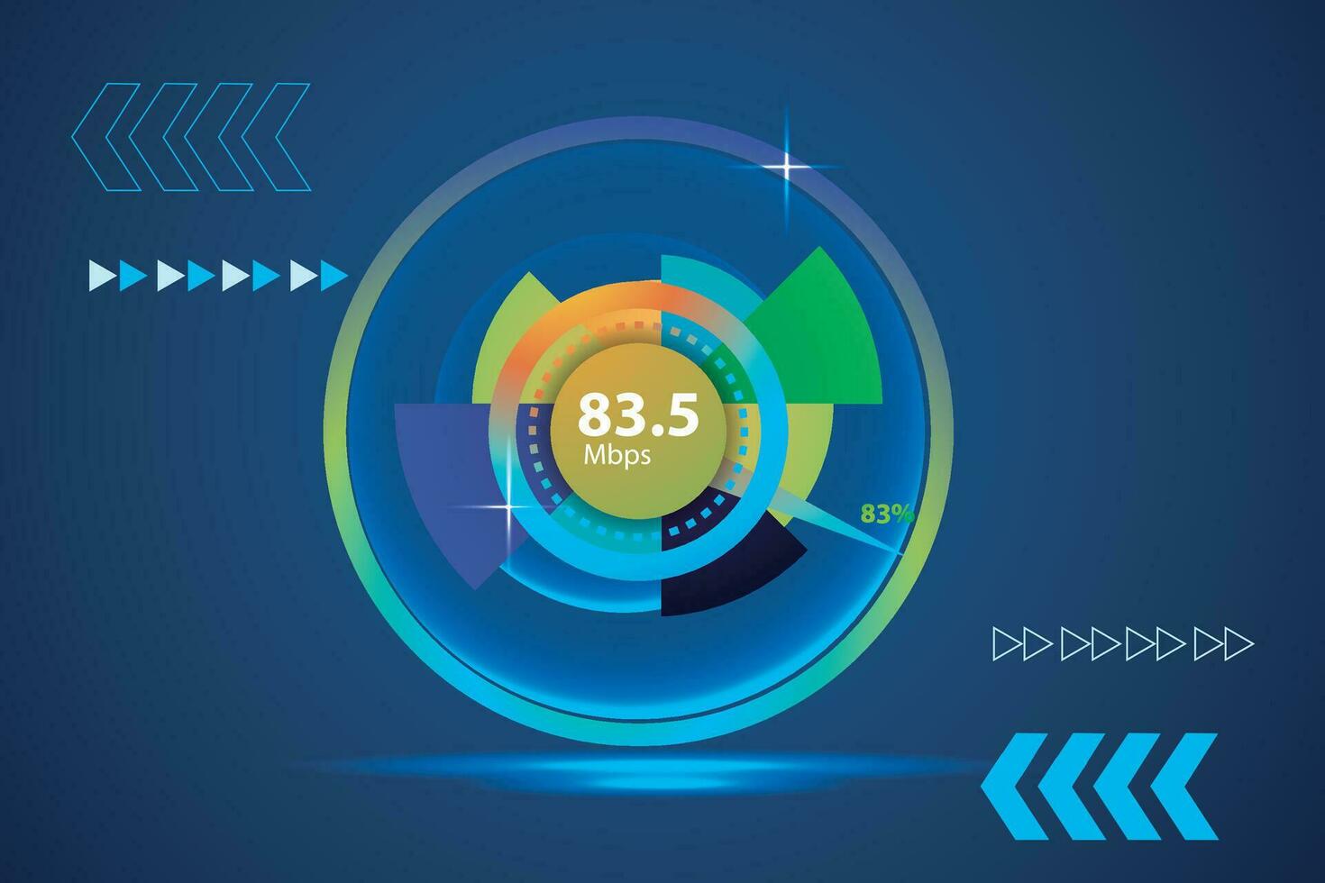 Vector illustration of internet speed test suitable for visualizing technology to test internet speed