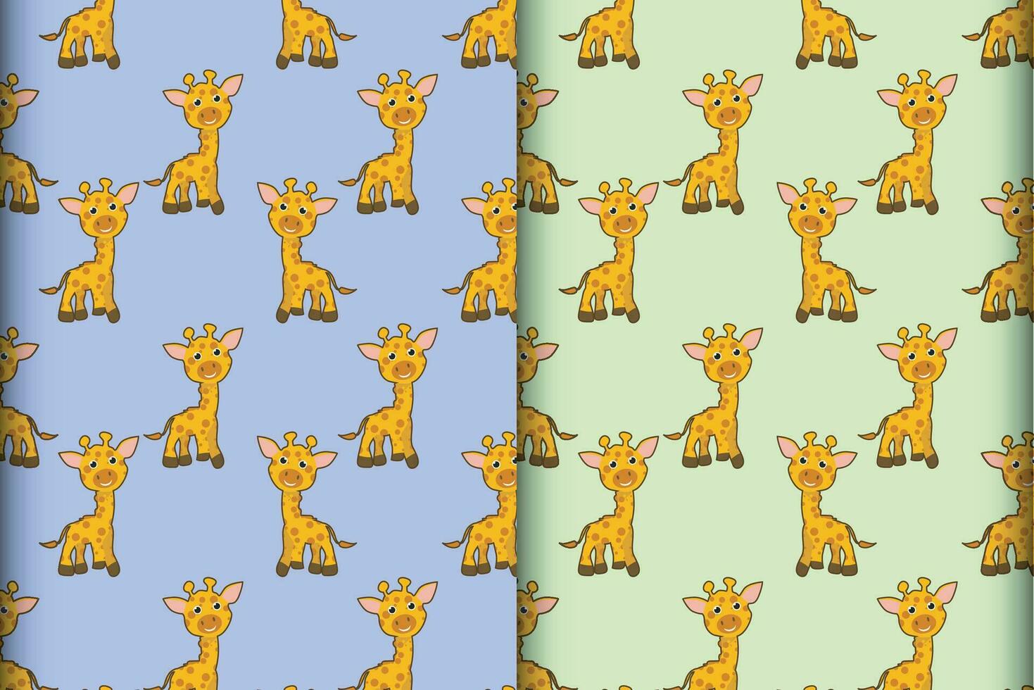 Cute giraffe cub vector illustration pattern with pastel colors for printing