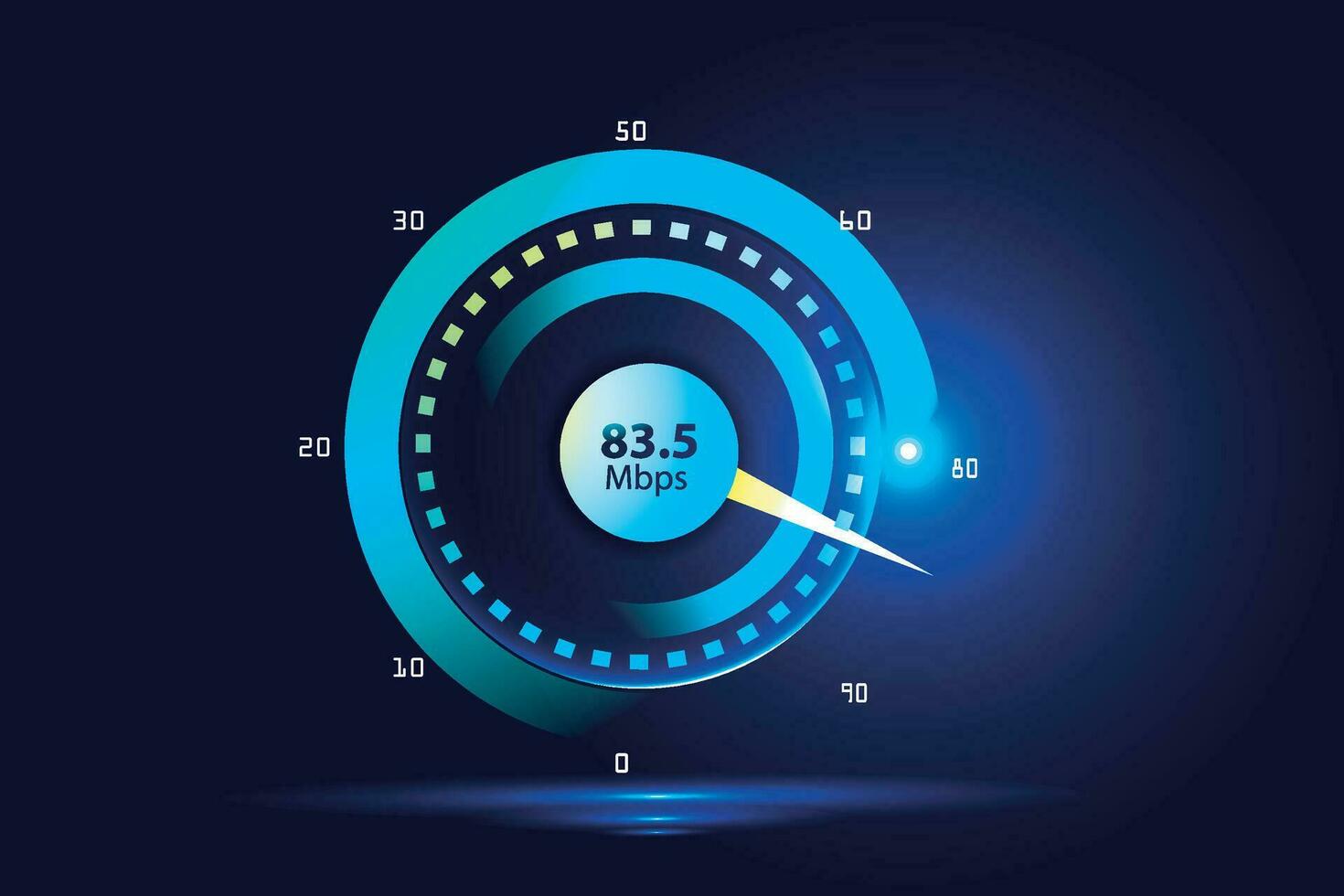 Vector illustration of internet speed test suitable for visualizing technology to test internet speed