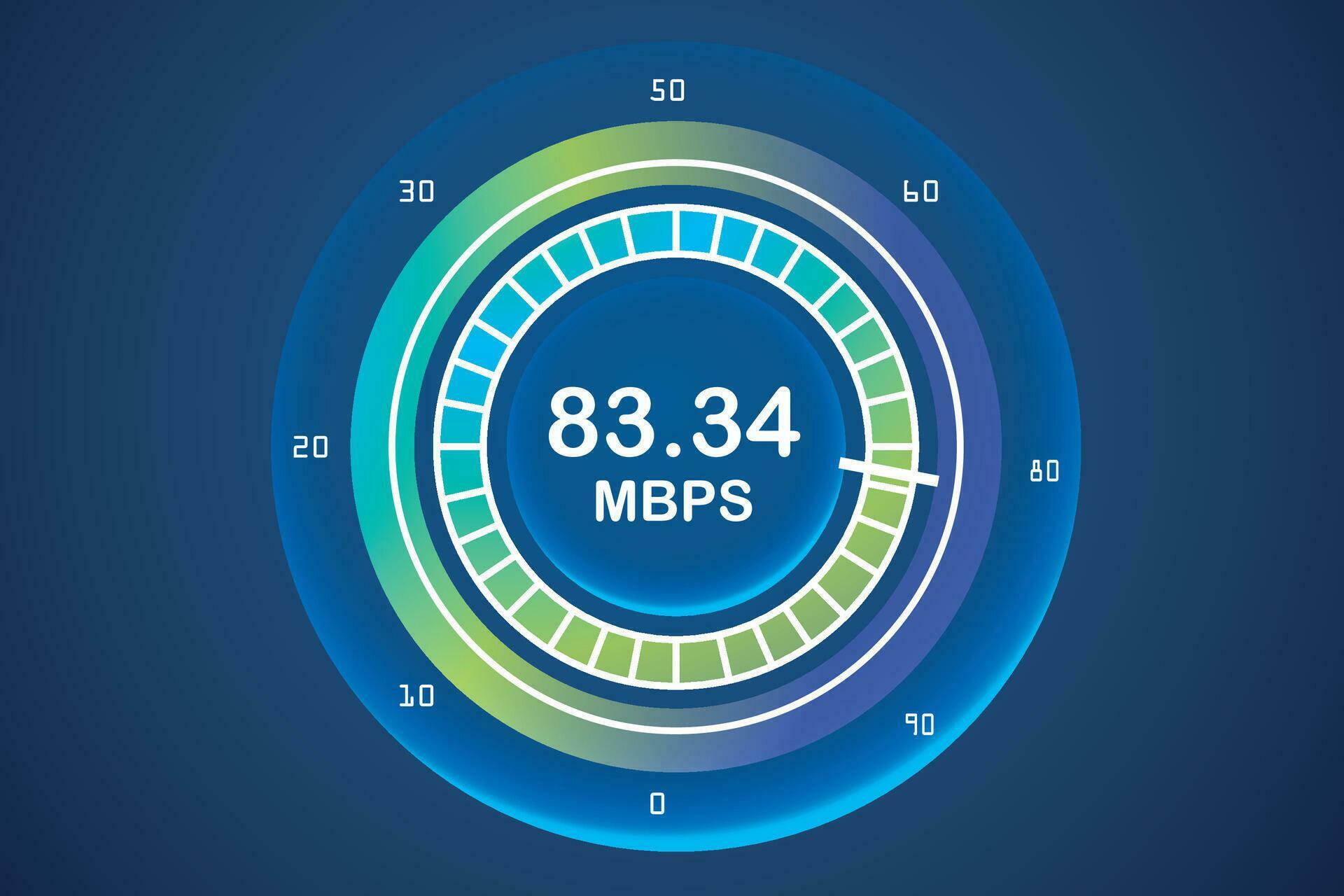 Vector illustration of speed test suitable for visualizing technology to test