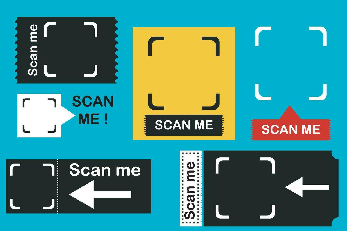 Collection of vector templates for scanning Qr code payments