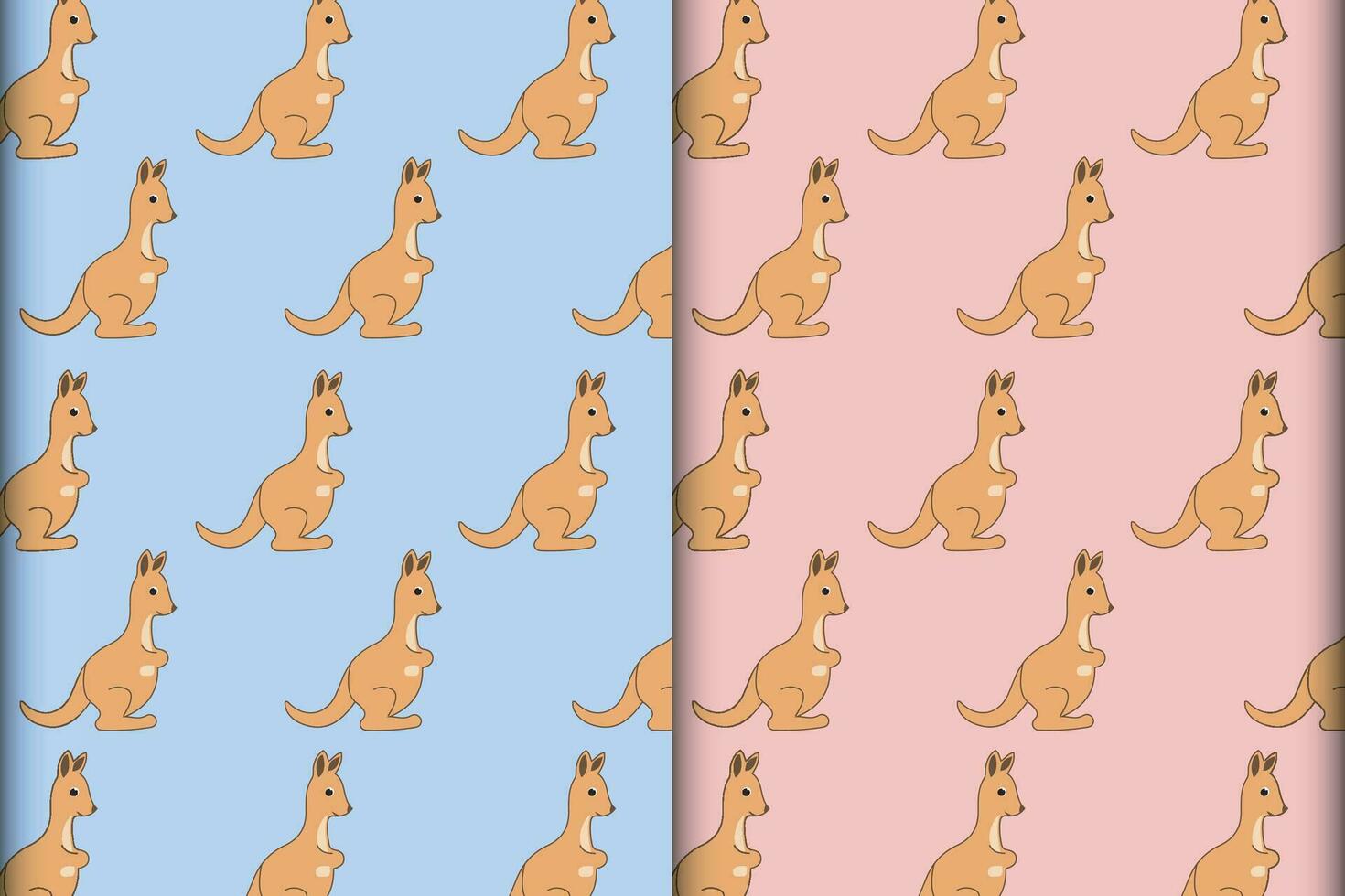 vector illustration of adorable kangaroo cub pattern image for paper printing or decoration