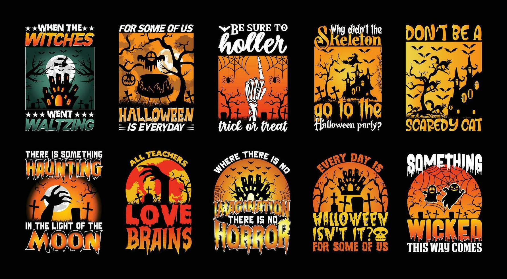 Halloween T-Shirt Design Bundle - Buy t-shirt designs