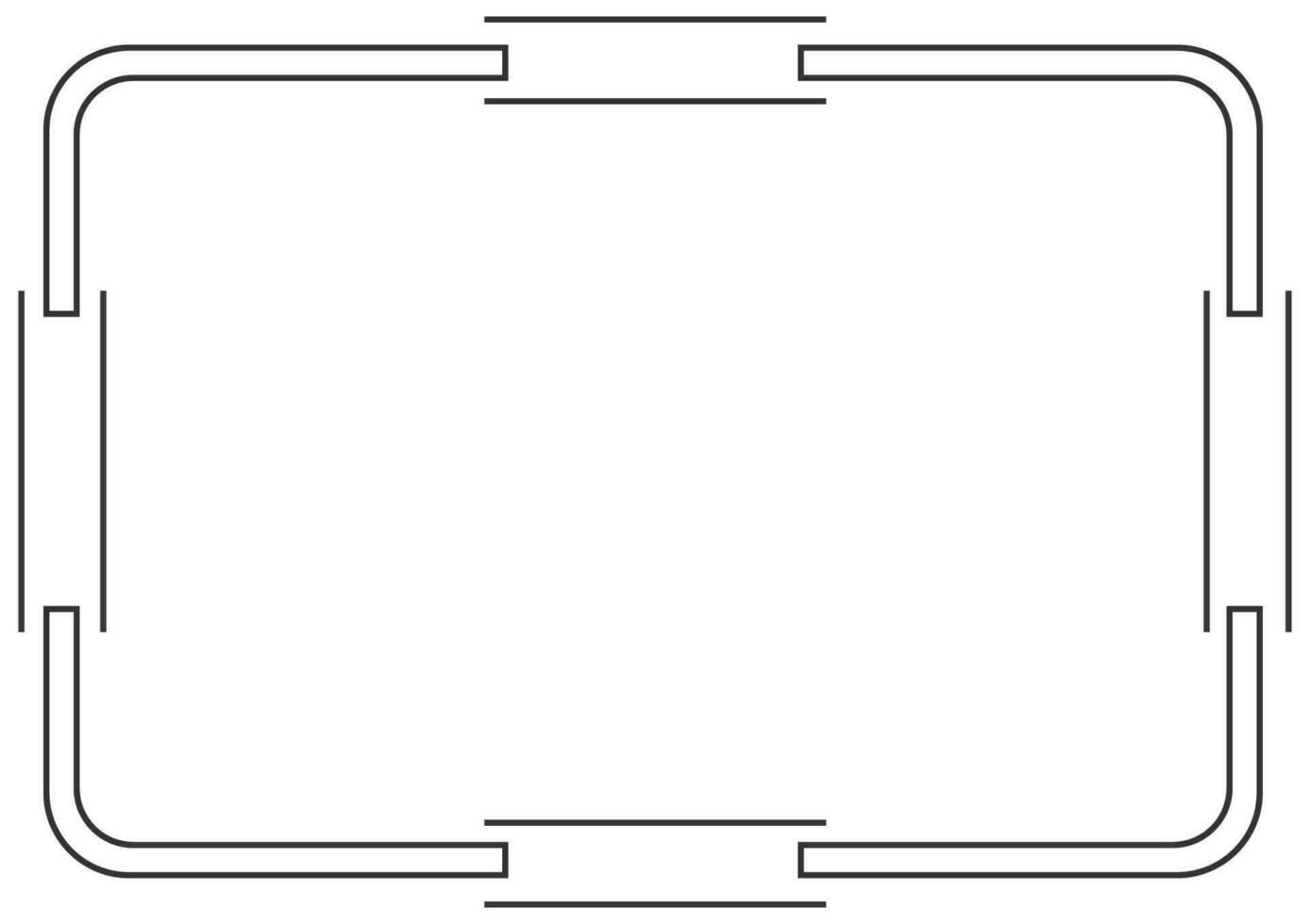 Frame and border isolated vector. Black outline on white bakcground template. vector