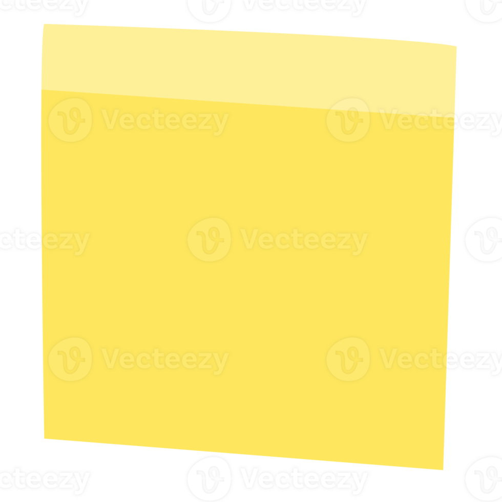 Square yellow sticky paper note reminders. Office memo label stationery. png