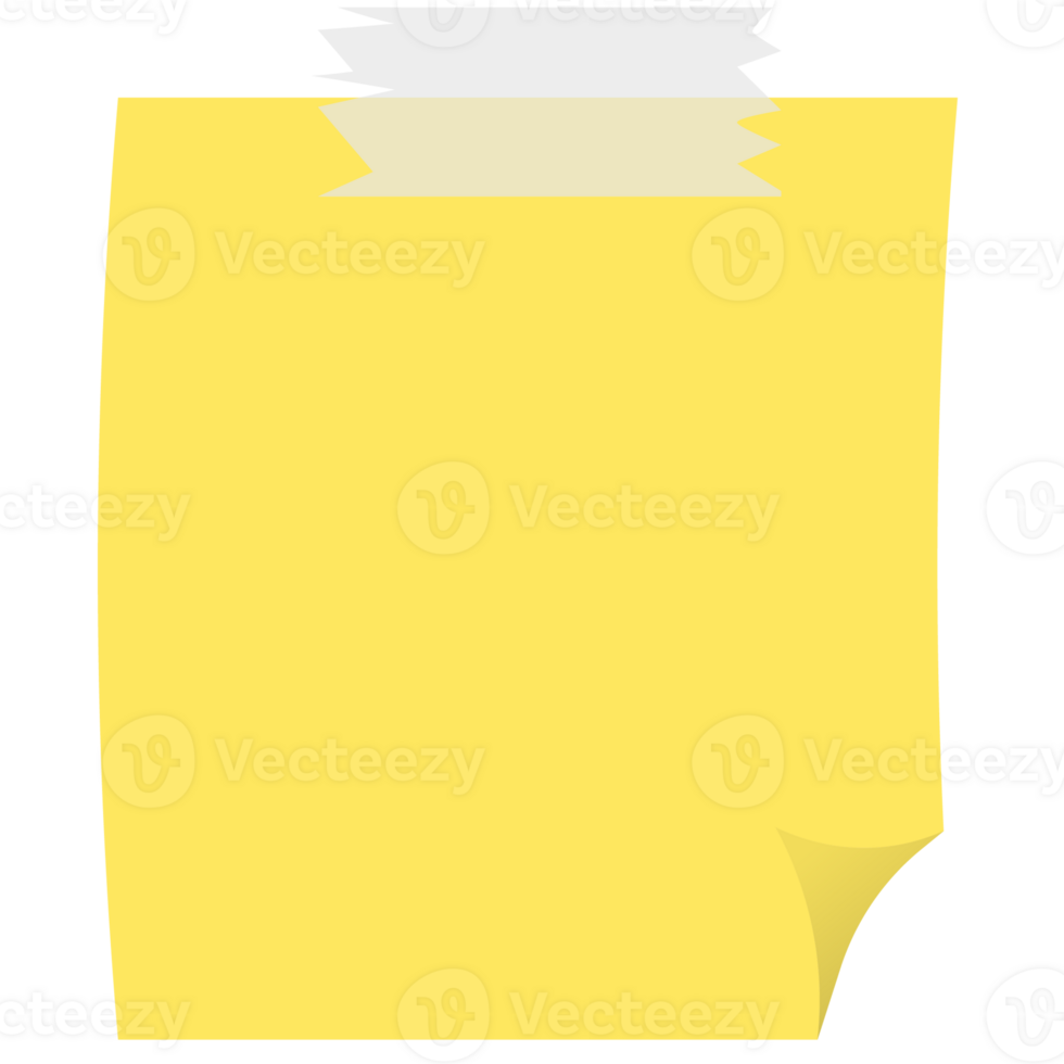 Square yellow sticky paper note reminders. Office memo label stationery. png