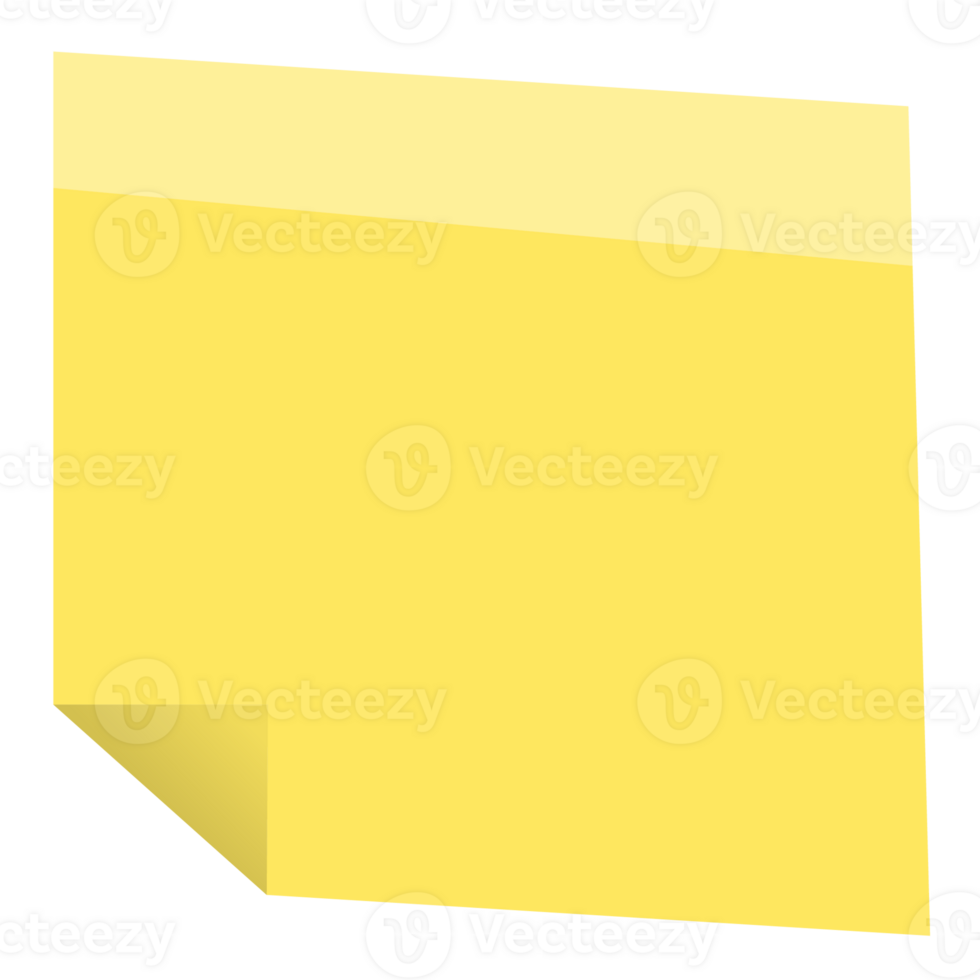 Square yellow sticky paper note reminders. Office memo label stationery. png