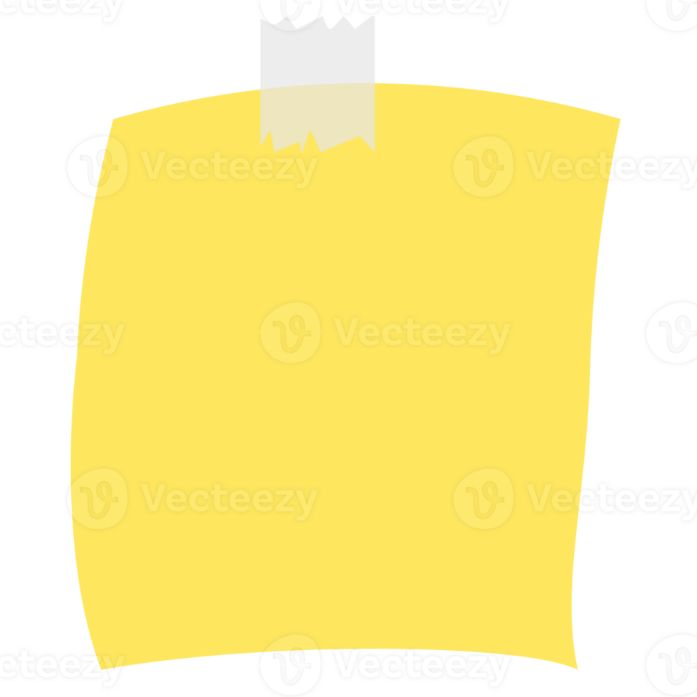 Square yellow sticky paper note reminders. Office memo label stationery. png