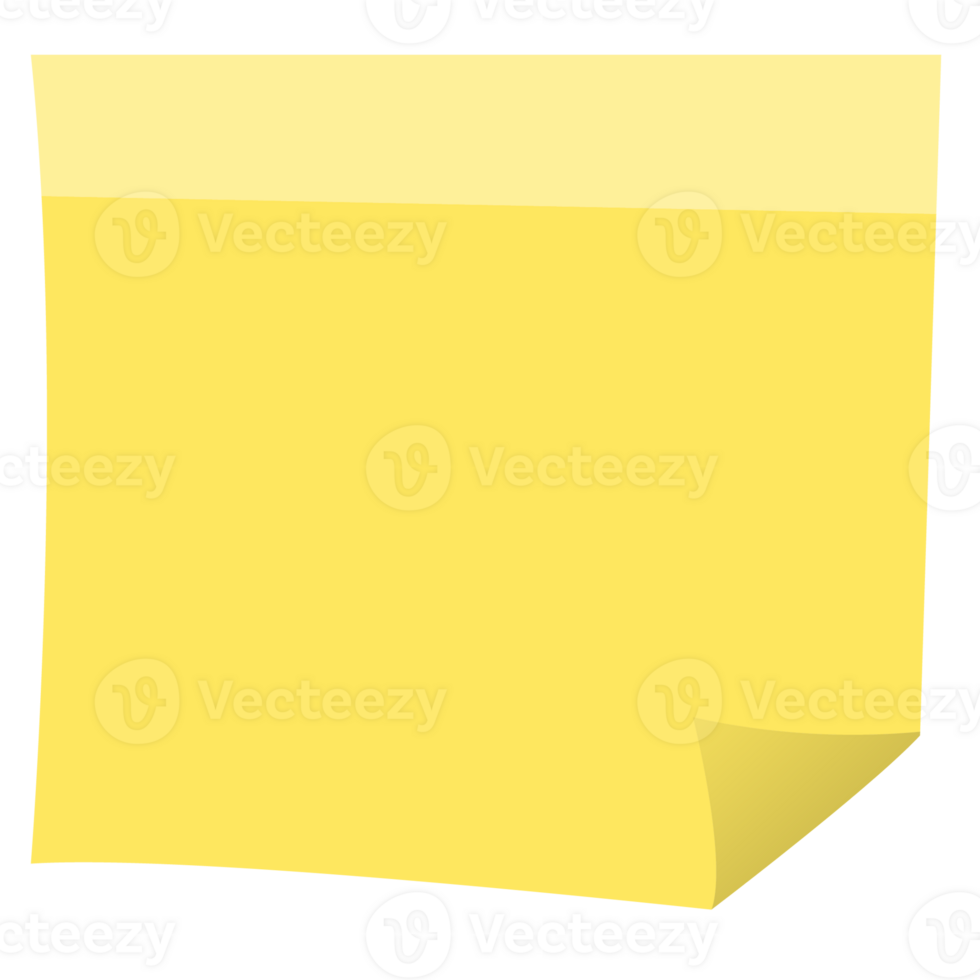 Square yellow sticky paper note reminders. Office memo label stationery. png
