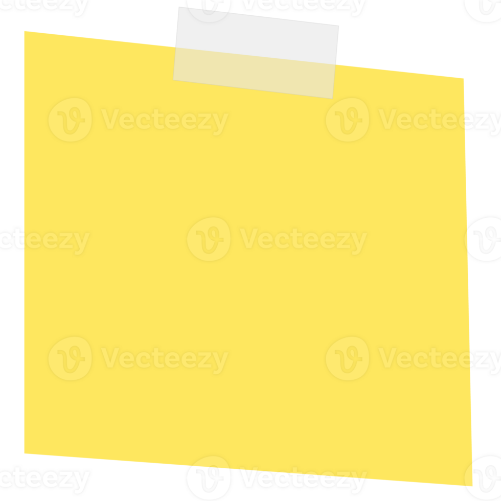 Square yellow sticky paper note reminders. Office memo label stationery. png