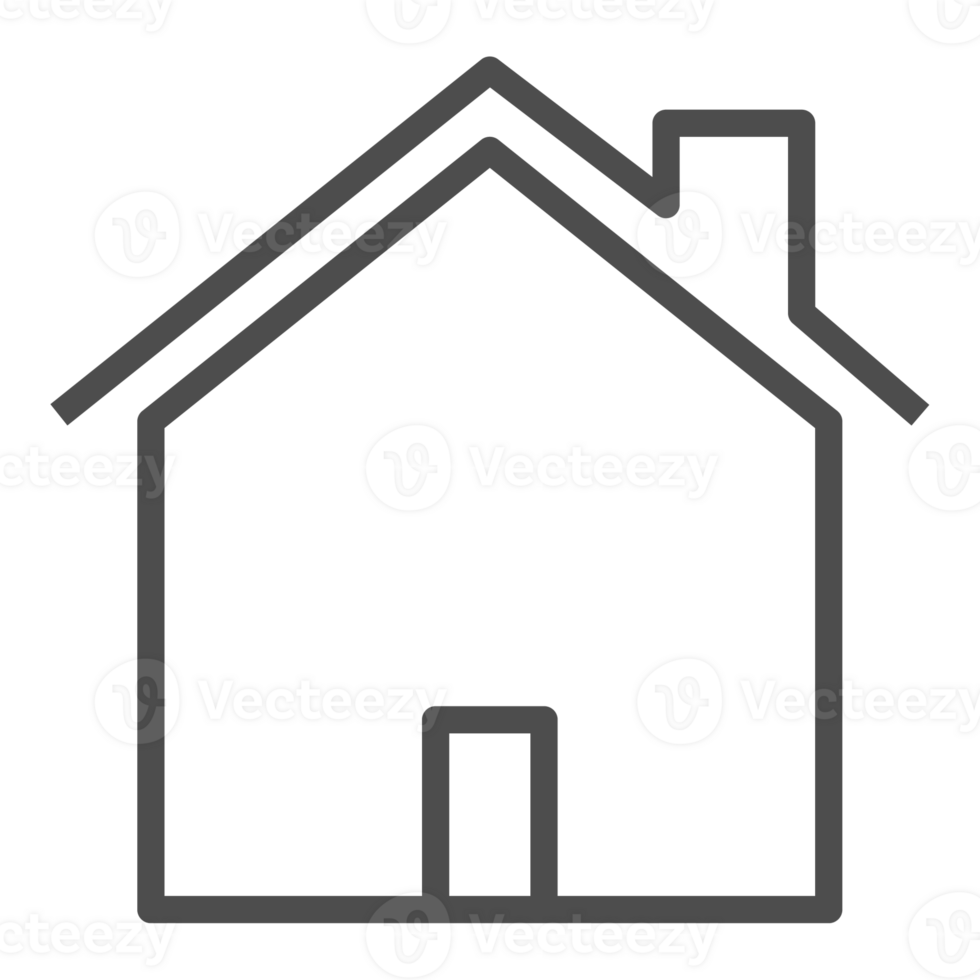 dun lijn huis icoon. schets huis vorm element. png