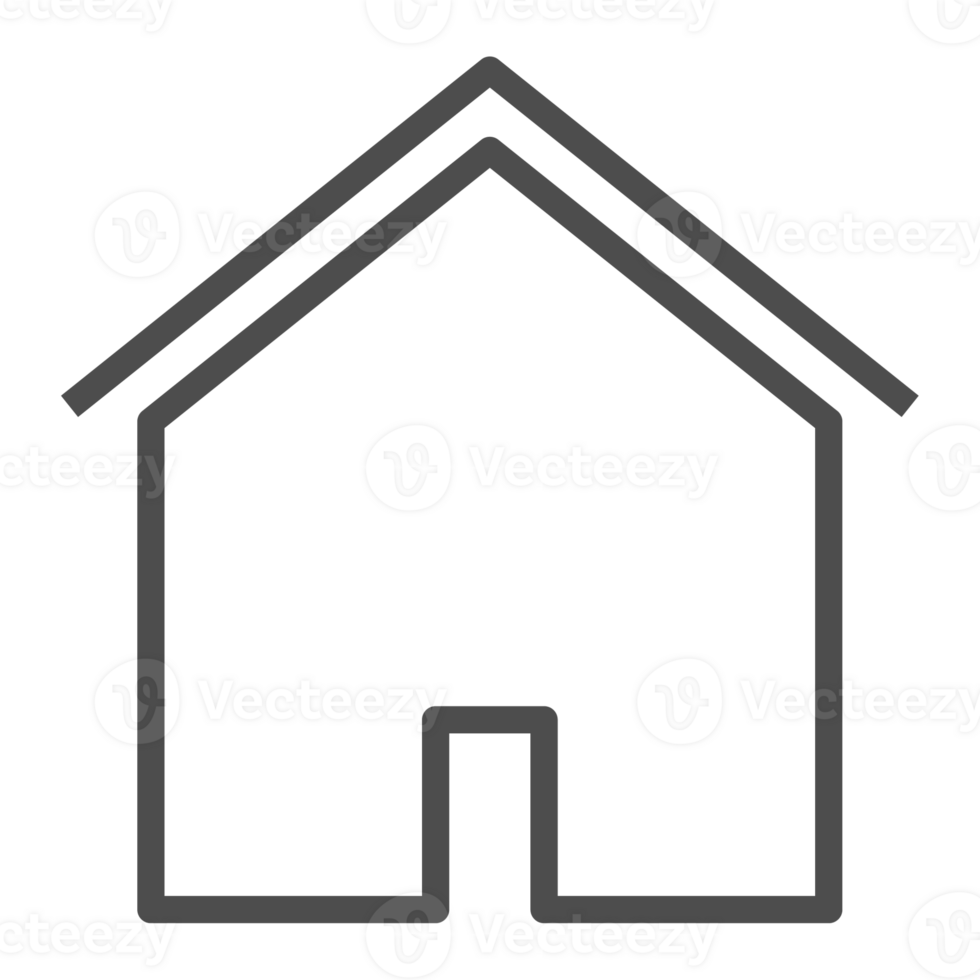 Thin line home icon. Outline house shape element. png