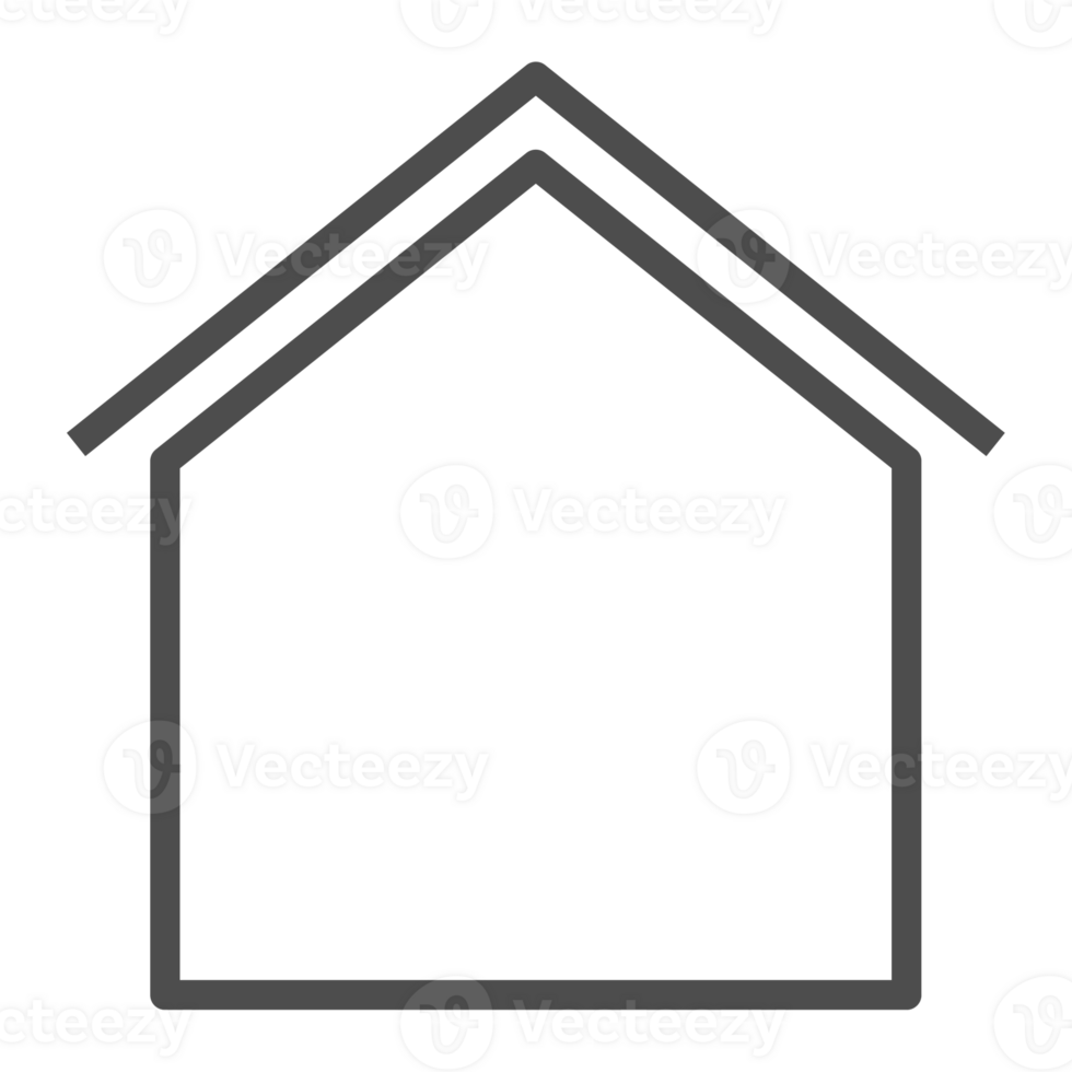 Thin line home icon. Outline house shape element. png