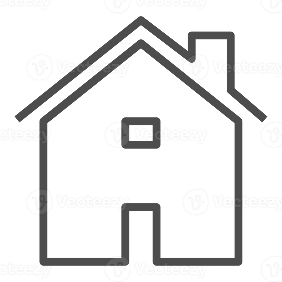 Thin line home icon. Outline house shape element. png