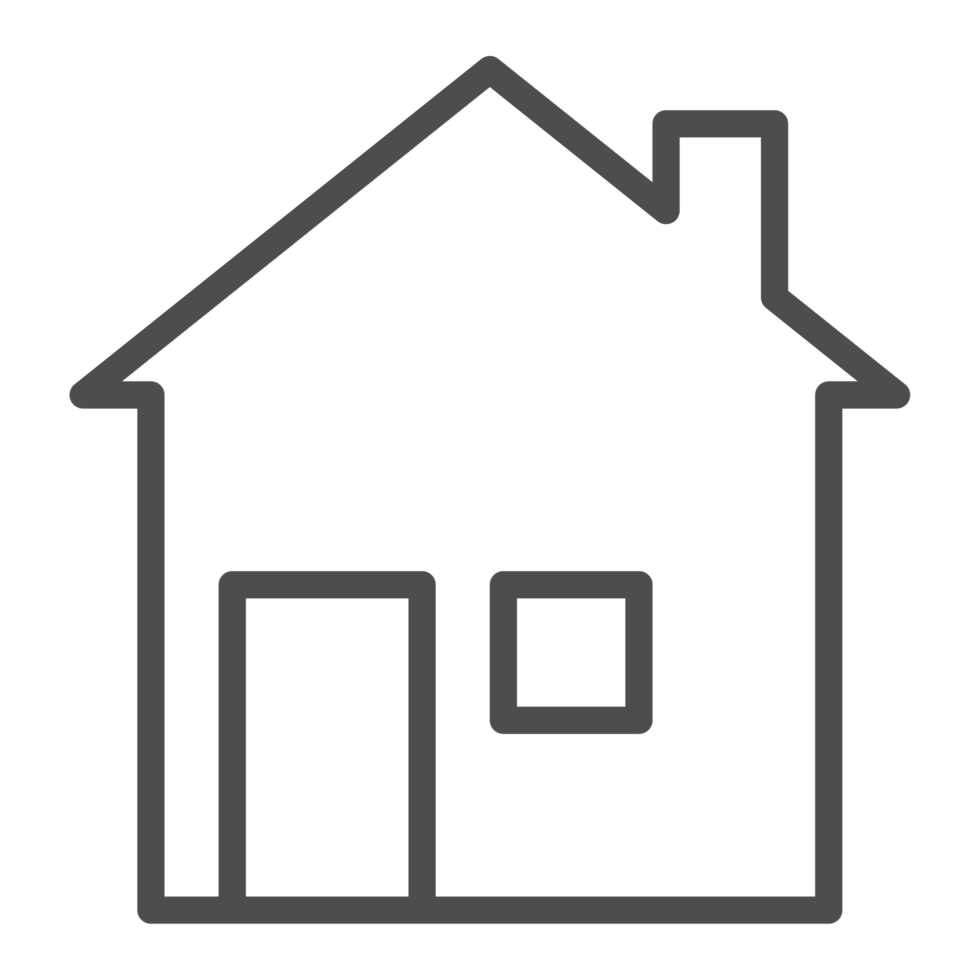 Thin line home icon. Outline house shape element. png