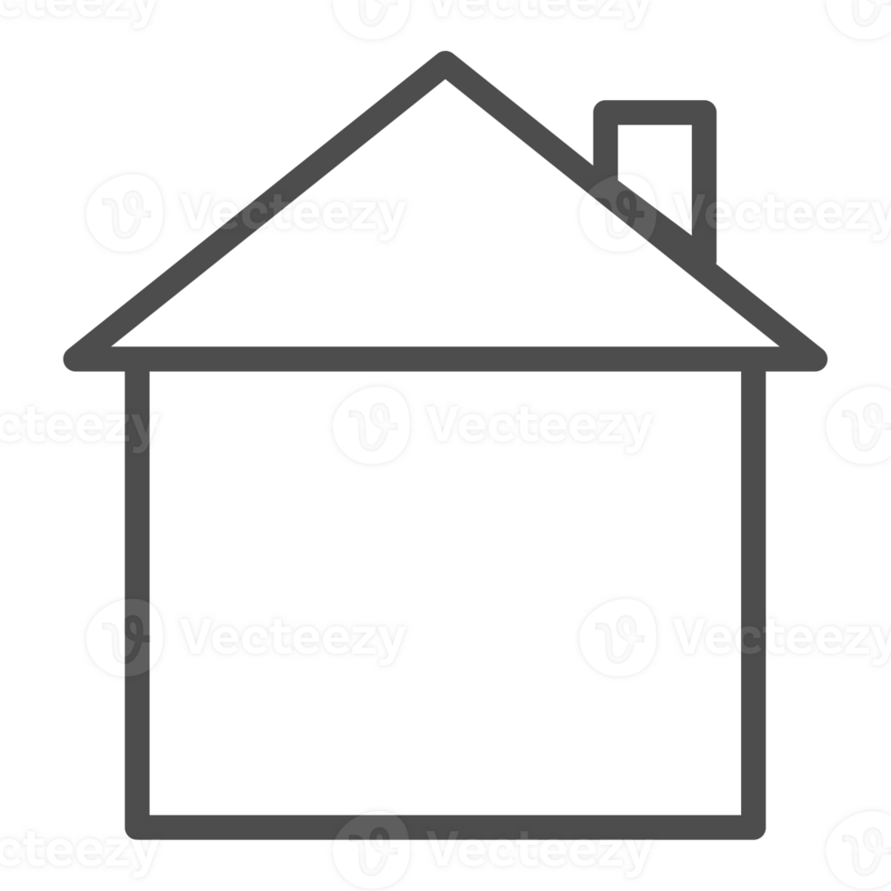 mince ligne Accueil icône. contour maison forme élément. png