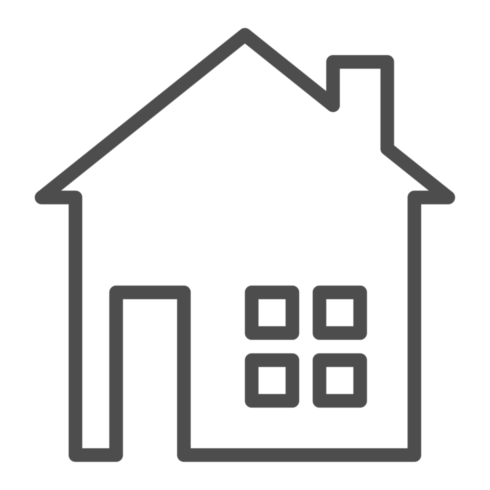 Thin line home icon. Outline house shape element. png