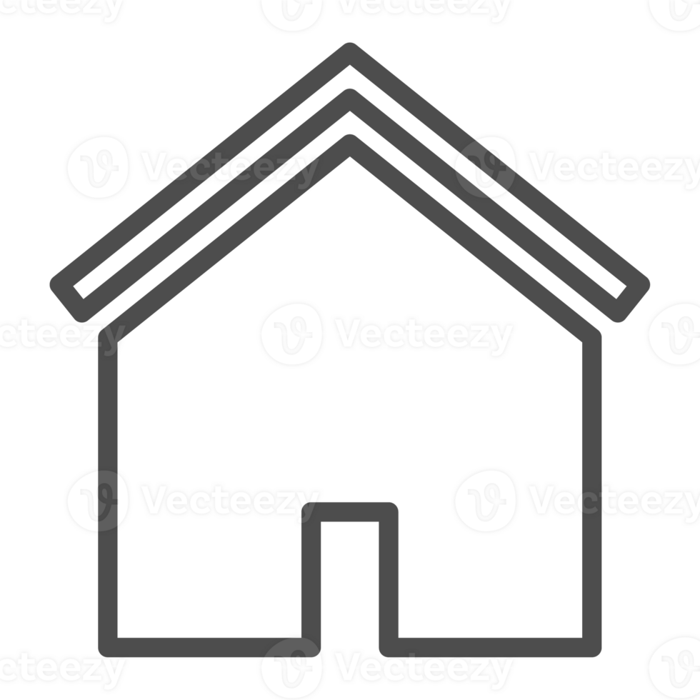 Thin line home icon. Outline house shape element. png
