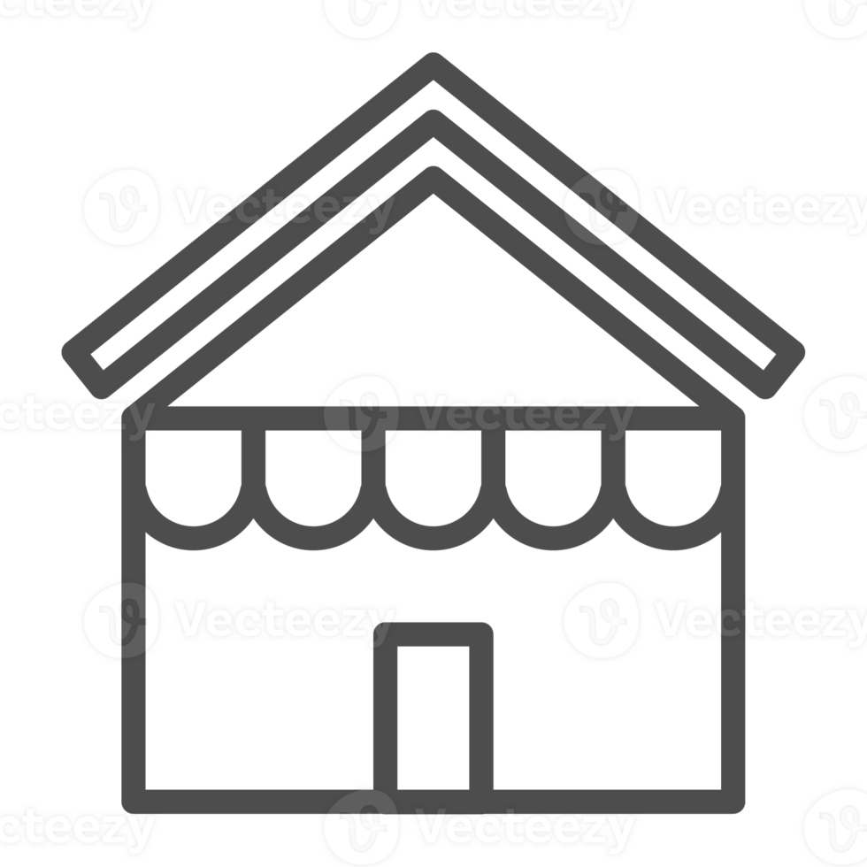Thin line home icon. Outline house shape element. png