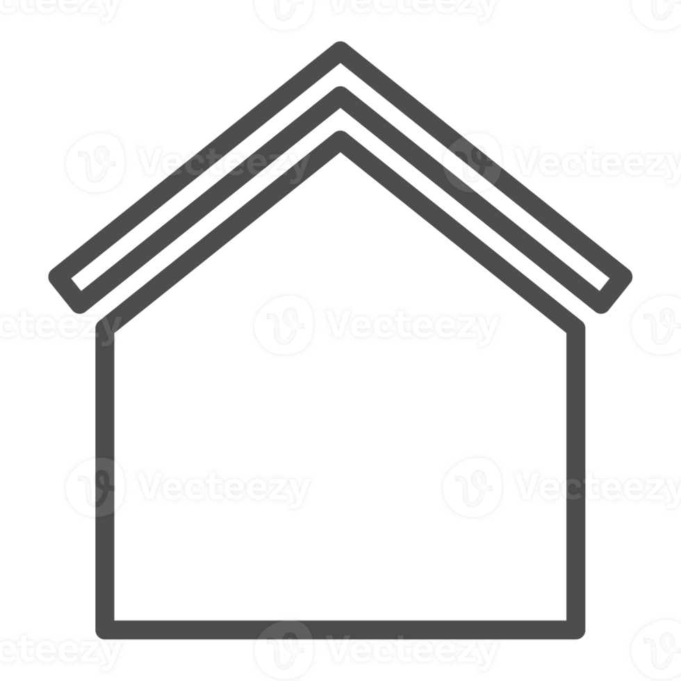 Thin line home icon. Outline house shape element. png