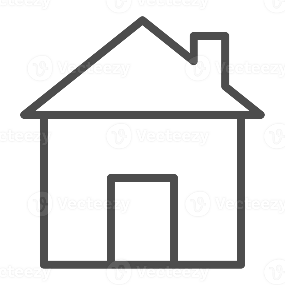 Thin line home icon. Outline house shape element. png