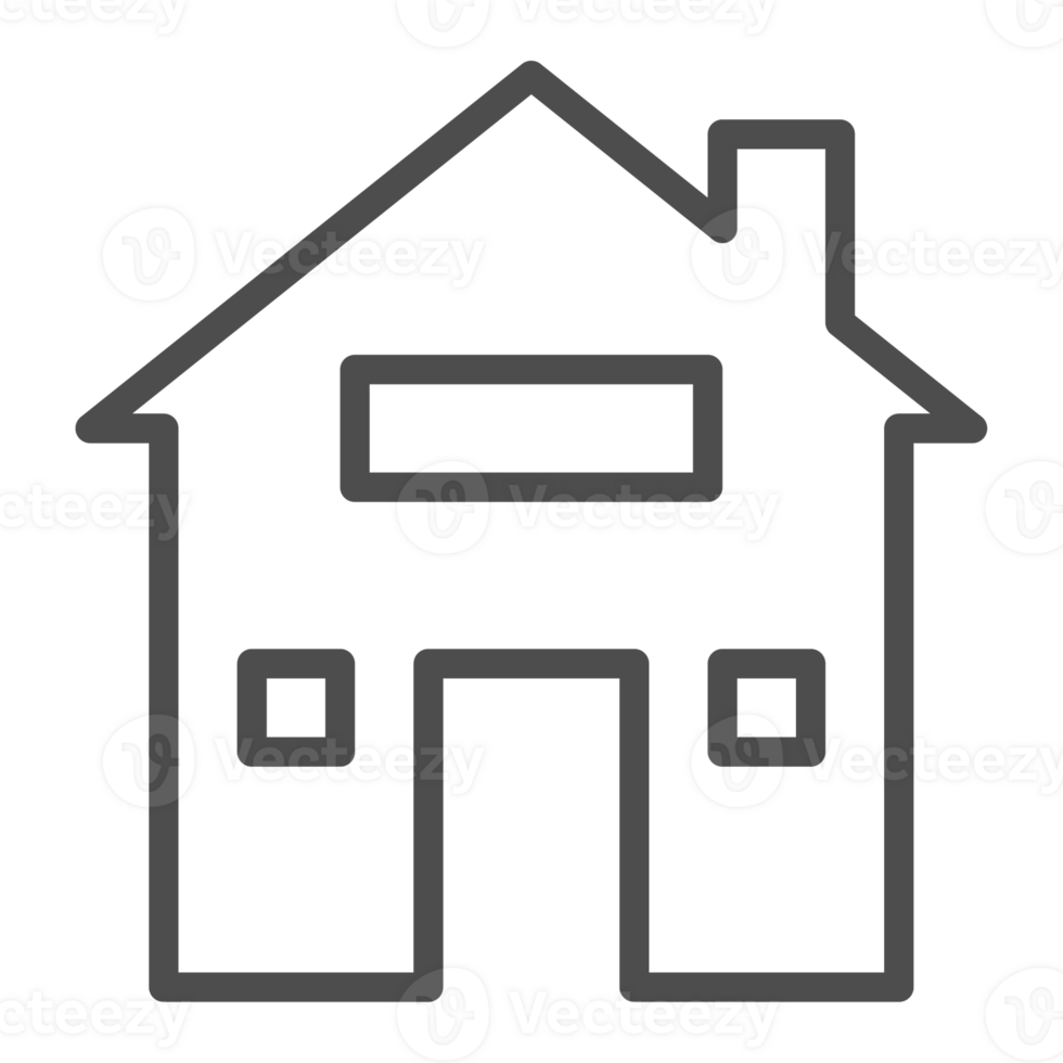 Thin line home icon. Outline house shape element. png