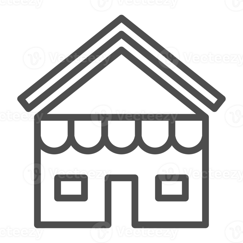 Thin line home icon. Outline house shape element. png