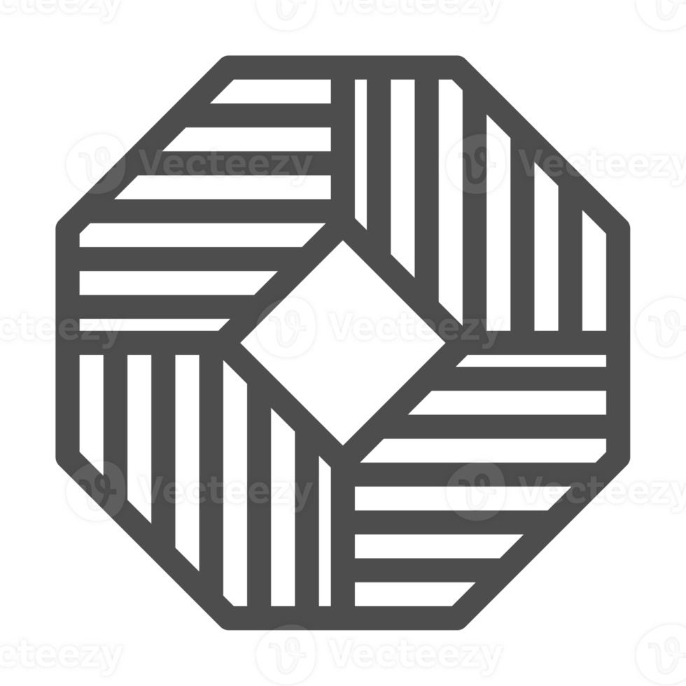Korea traditional pattern outline icon. Linear symbol. png