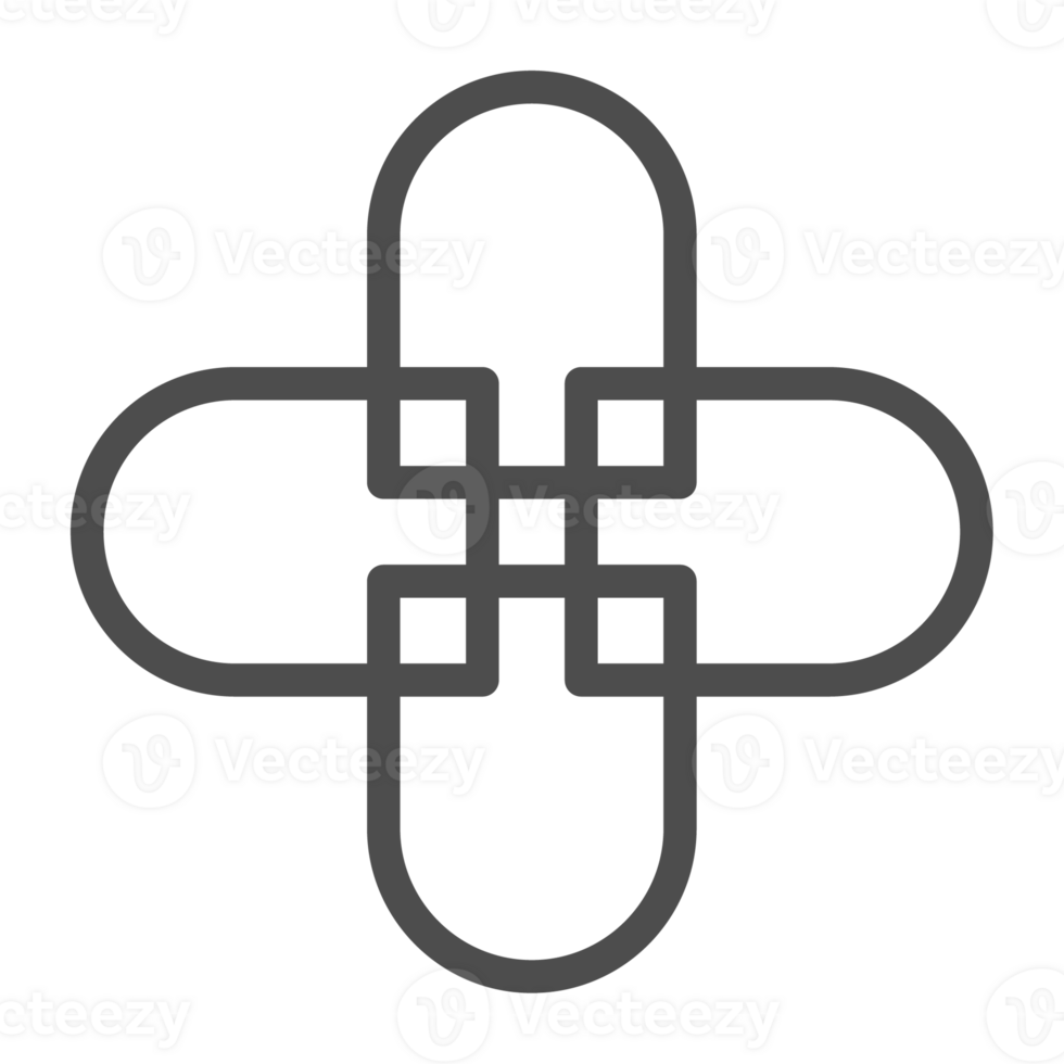 Korea traditional pattern outline icon. Linear symbol. png