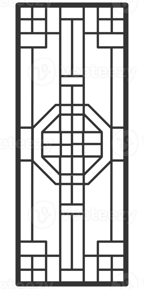 Traditional Japan Korea China ornament frame pattern. Asian door window antique. png