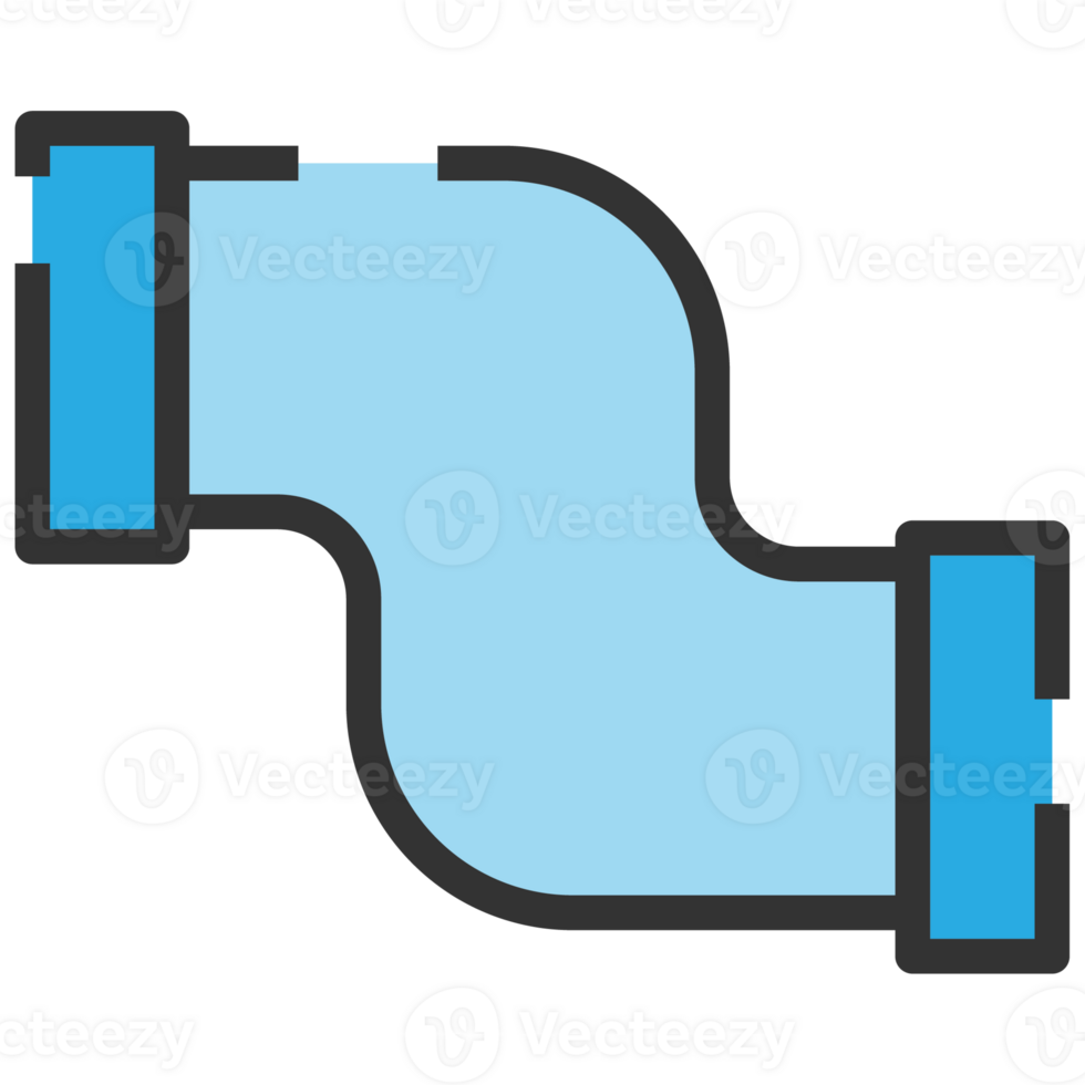 Plumbing pipe icon. Connection technical pressure water systems. Blue color. png