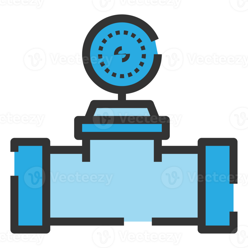 Plumbing pipe icon. Connection technical pressure water systems. Blue color. png