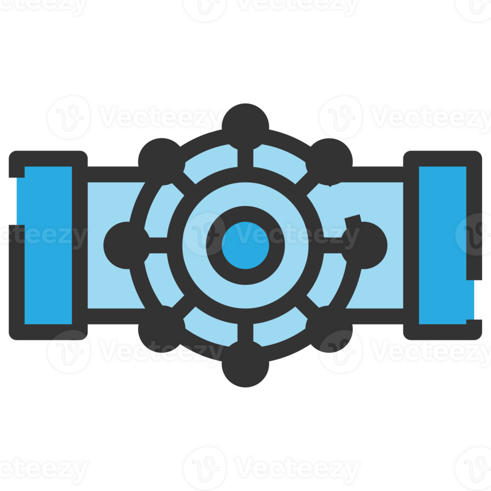 Plumbing pipe icon. Connection technical pressure water systems. Blue color. png