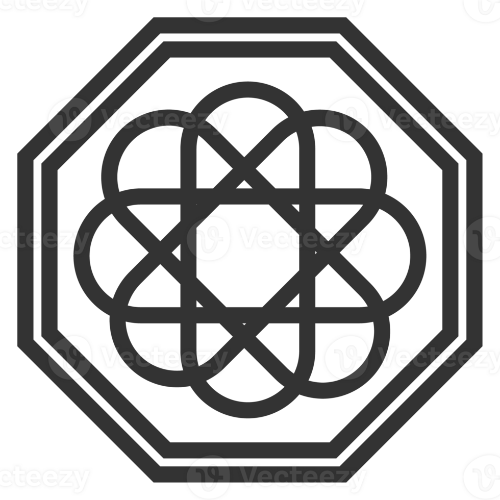 Korea traditional pattern outline icon. Asian collection. thin line symbol. png