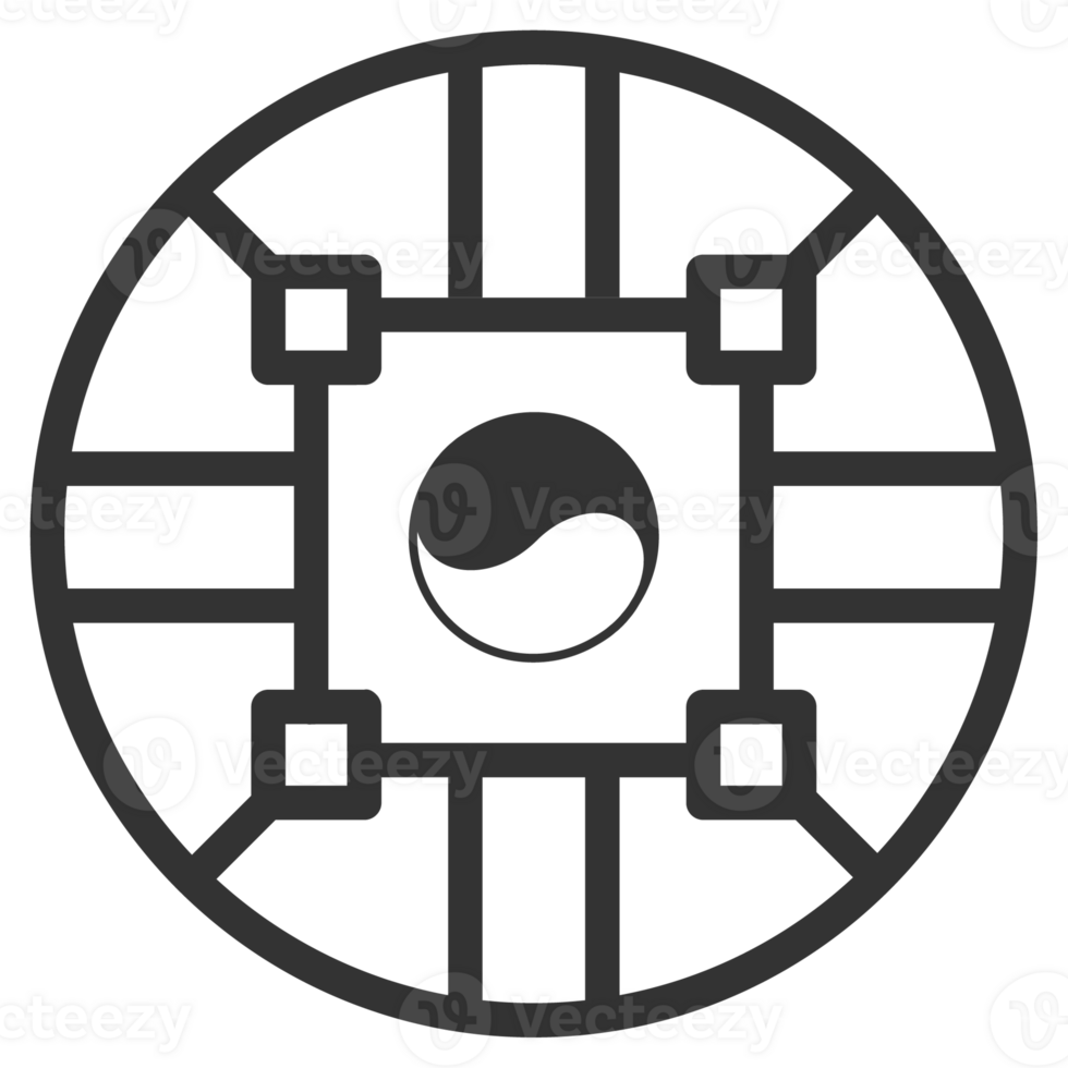 Korea traditional pattern outline icon. Asian collection. thin line symbol. png