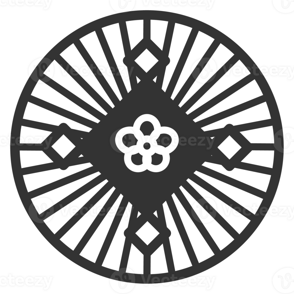 Korea traditional pattern outline icon. Asian collection. thin line symbol. png