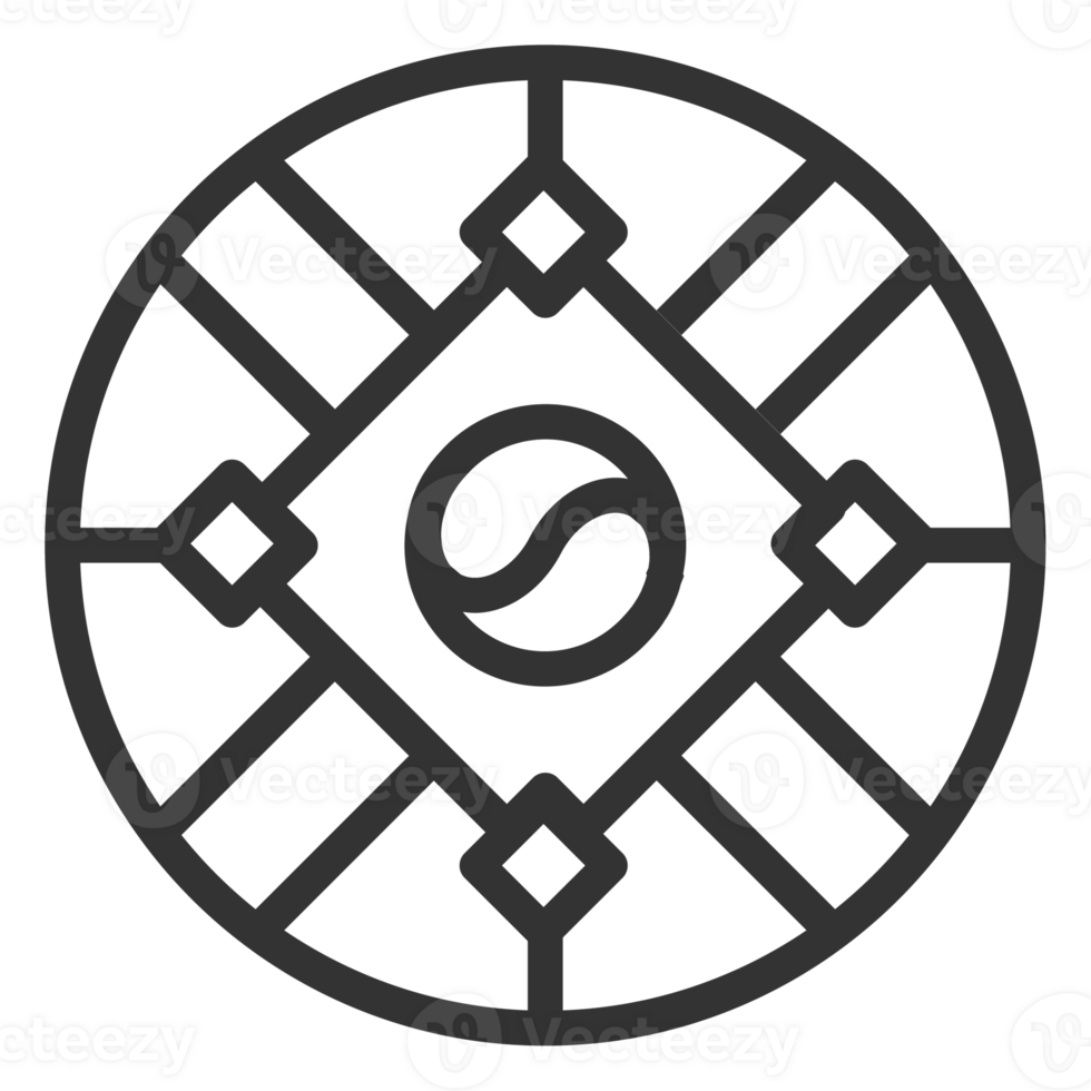 Korea traditional pattern outline icon. Asian collection. thin line symbol. png