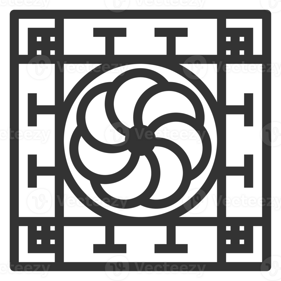 Korea traditional pattern outline icon. Asian collection. thin line symbol. png