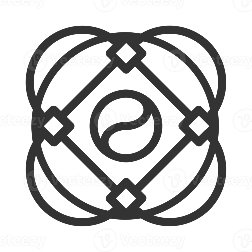 Korea traditional pattern outline icon. Asian collection. thin line symbol. png