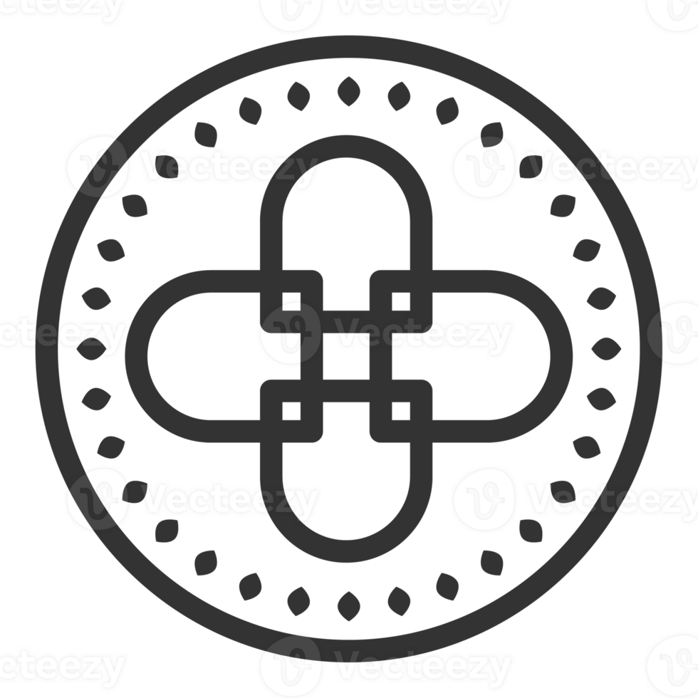 Korea traditional pattern outline icon. Asian collection. thin line symbol. png