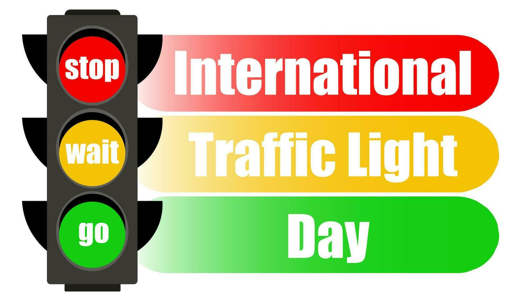 International Traffic Light Day. August 5. The concept of the holiday. Traffic light colored stripes. Template for background, banner, postcard, poster with text inscription. Simple color vector