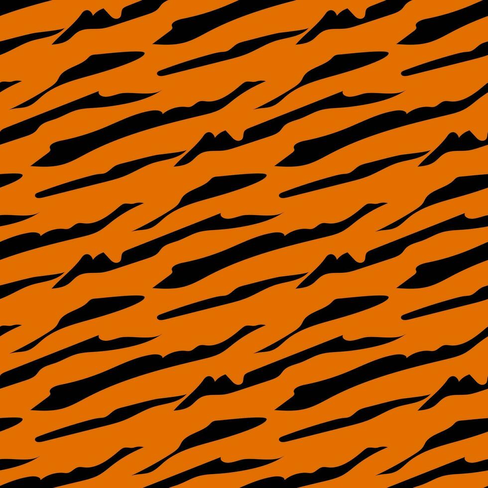 el Tigre piel modelo es naranja y el negro raya es repetido. vector sin costura antecedentes. resumen exótico modelo. marrón Tigre antecedentes. animal mundo, peligroso animal, gato